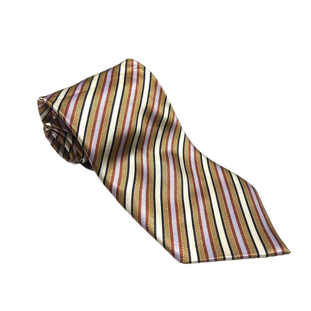 Castangia Neck Tie Multicolor Stripes 100% Silk Made‎ in Italy Handmade